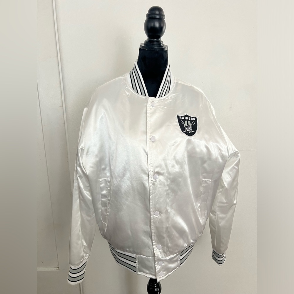 New NFL White Raiders Men Puffer Jacket size L